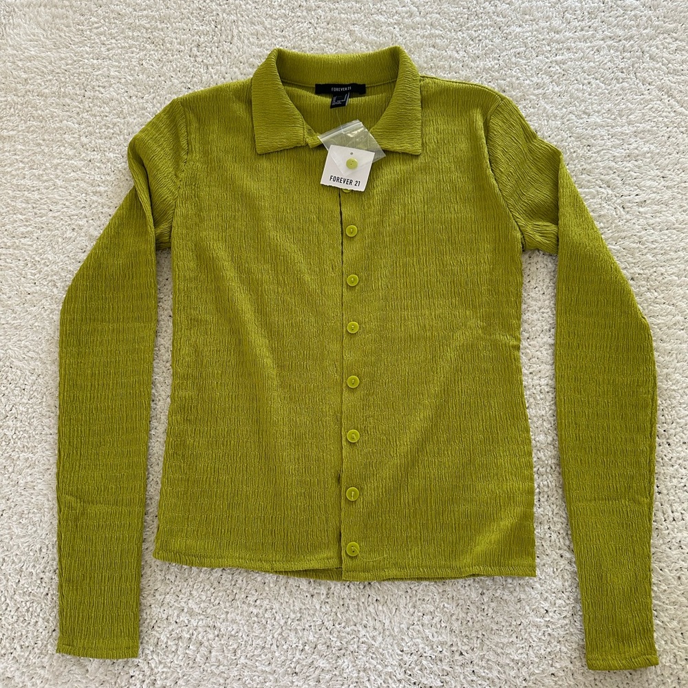 Forever 21 Lime Textured Knit Top